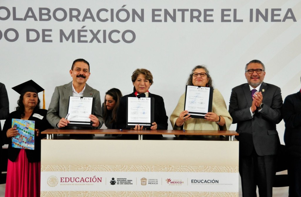 Acuerdan Gobernadora Delfina Gómez Álvarez y el INEA erradicar el analfabetismo en el Edoméx